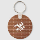 ブリックウォールカスタム文字キーチェーンギフトパーソナライズされたメント キーホルダー (正面)