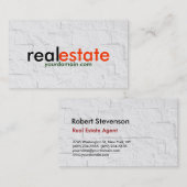 ブリックウォールグレー実在エステートエージェント名刺 名刺 (正面/裏面)
