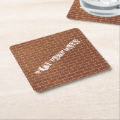 ブリックウォール紙コースターカスタム文字 スクエアペーパーコースター (アングル)