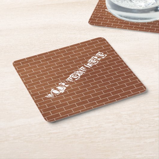 ブリックウォール紙コースターカスタム文字 スクエアペーパーコースター (アングル)
