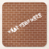 ブリックウォール紙コースターカスタム文字 スクエアペーパーコースター (正面)