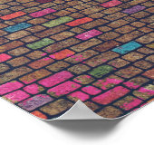 ブリックカラフルウォールのテクスチャ ポスター (角)