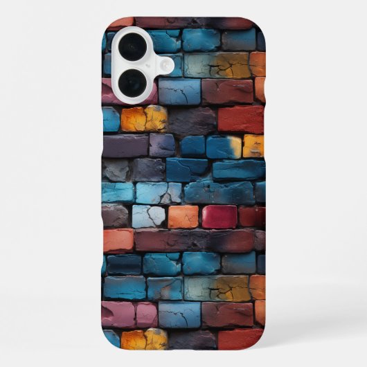 ブリックカラフルパターン iPhoneケース (裏面)