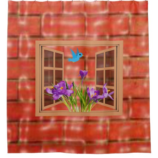 ブリックシャワーカーテン シャワーカーテン (正面)