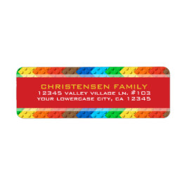 ブリックトイ建物建築誕生日パーティー ラベル