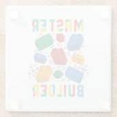 ブリックビルダおもしろいブロック建物マスタービルダ ガラスコースター (裏面)