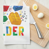 ブリックビルダおもしろいブロック建物マスタービルダ キッチンタオル (四つ折り)