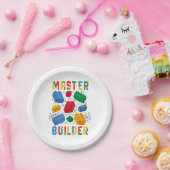 ブリックビルダおもしろいブロック建物マスタービルダ ペーパープレート (パーティー)