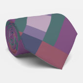 ブリックピンクパープルブルーグリーンカラーブロックプリント ネクタイ (ロール)