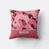 ブリックピンク迷彩柄パーソナライズされた; クッション (裏面)