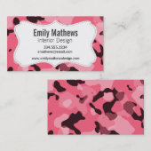 ブリックピンク迷彩柄；カモフラージュ 名刺 (正面/裏面)