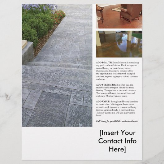 ブリックフォーム請負業者のコンクリートフライヤーを検討 チラシ (裏面)