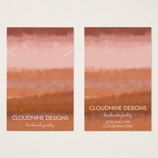 ブリックブラシイヤリングネックレスジュエリー表示カード (正面&裏面)