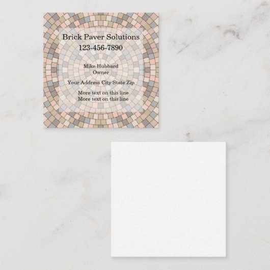 ブリックホーム建築ペーバーサービス スクエア名刺 (正面/裏面)