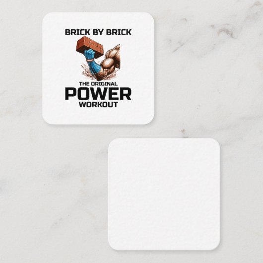 ブリックレイヤーブリックライティングユーモアパワートレーニング おもしろい スクエア名刺 (正面/裏面)