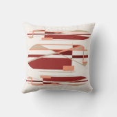 ブリックレッドコーラルベージュオフホワイトモダニズムデザイン クッション (裏面)