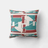 ブリックレッドティール（緑がかった色）ブルー地中海の3層モザイク クッション (裏面)