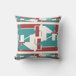 ブリックレッドティール(緑がかった色)ブルー地中海の3層モザイク クッション