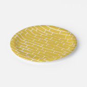 ブリックロード – 黄色と透明 ペーパープレート (アングル)