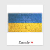 ブリック壁テクスチャ付きウクライナ国旗 シール (シート)