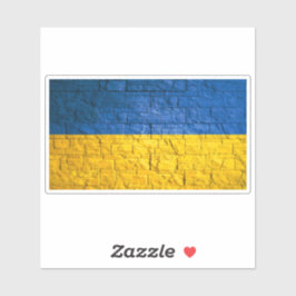 ブリック壁テクスチャ付きウクライナ国旗 シール