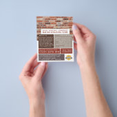 ブリック壁、建物会社、建物広告の チラシ (手)