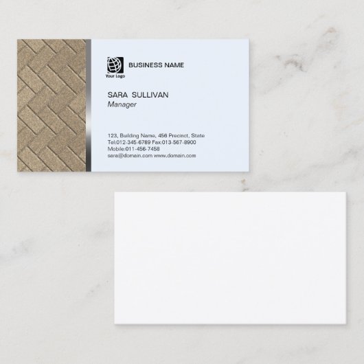 ブリック床模様請負業者名刺 名刺 (正面/裏面)