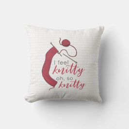 ブリック感じレッド編み物、ああ編み クッション