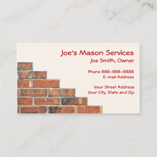 ブリック石工の名刺 名刺 (正面)