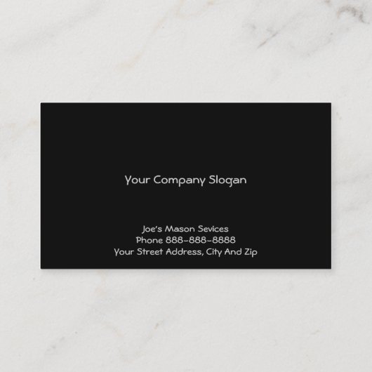 ブリック石工の名刺 名刺 (裏面)