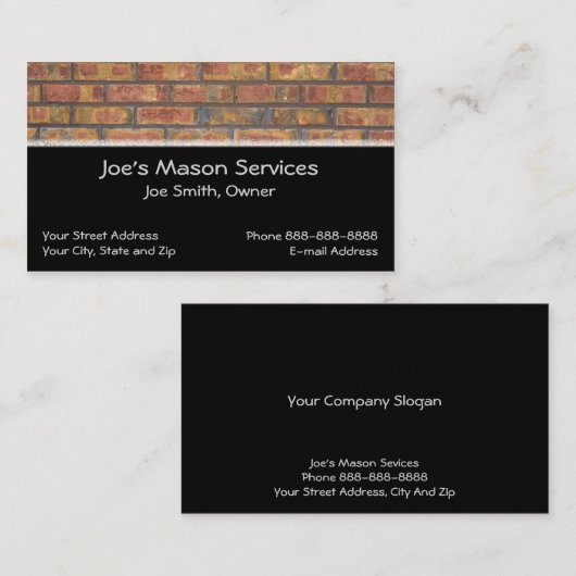 ブリック石工の名刺 名刺 (正面/裏面)