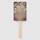 ブリック素朴ヴィンテージ電球結婚式 プログラム ハンドファン (裏面)