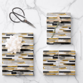 ブリック結合ブラシストロークの幾何学的パターン ラッピングペーパーシート