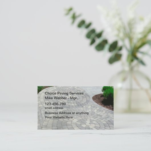 ブリック舗装サービスモダン名刺 名刺 (スタンド正面)