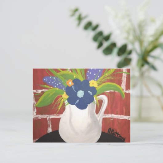 ブリック花瓶カード5x7 ポストカード (スタンド正面)