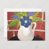 ブリック花瓶カード5x7 ポストカード (正面/裏面)