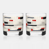 ブリック魅力的スタイルプリント ウイスキーグラス (裏面)