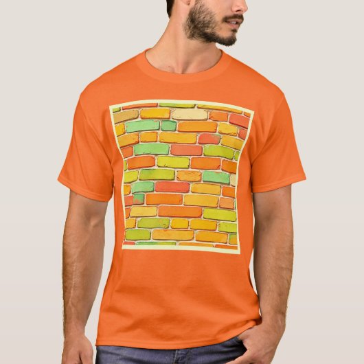 ブリック鮮やかパターンアート Tシャツ (正面)