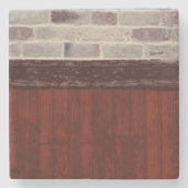 ブリック&ウッド大理石コースター ストーンコースター (正面)