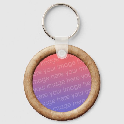 ブリック(3Dエフェクトフレーム縁ど)テンプレート キーホルダー (正面)