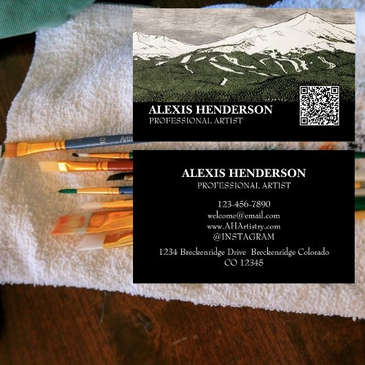 ブリッケンリッジコロラドイラストレーション 名刺