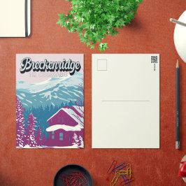 ブリッケンリッジコロラドウィンターアートヴィンテージ ポストカード
