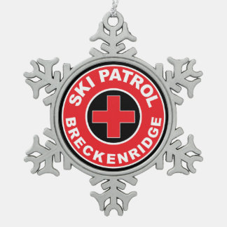 ブリッケンリッジコロラドスキーパトロール スノーフレークピューターオーナメント