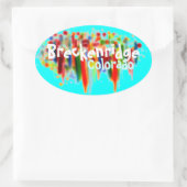 ブリッケンリッジコロラドステッカー 楕円形シール (バッグ)