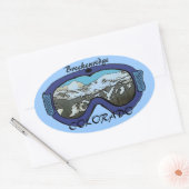 ブリッケンリッジコロラドブルーゴーグルステッカー 楕円形シール (封筒)