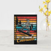 ブリッケンリッジコロラドレトロスノーボーディングスケルトン カード (黄色い花)