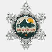 ブリッケンリッジコロラドヴィンテージマウンテンサミナリー スノーフレークピューターオーナメント (正面)