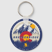 ブリッケンリッジコロラド州旗マウンテンスキー土産 キーホルダー (正面)