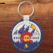 ブリッケンリッジコロラド州旗マウンテンスキー土産 キーホルダー (正面)