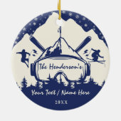 ブリッケンリッジコロラド州旗マウンテンスキー土産 セラミックオーナメント (裏面)